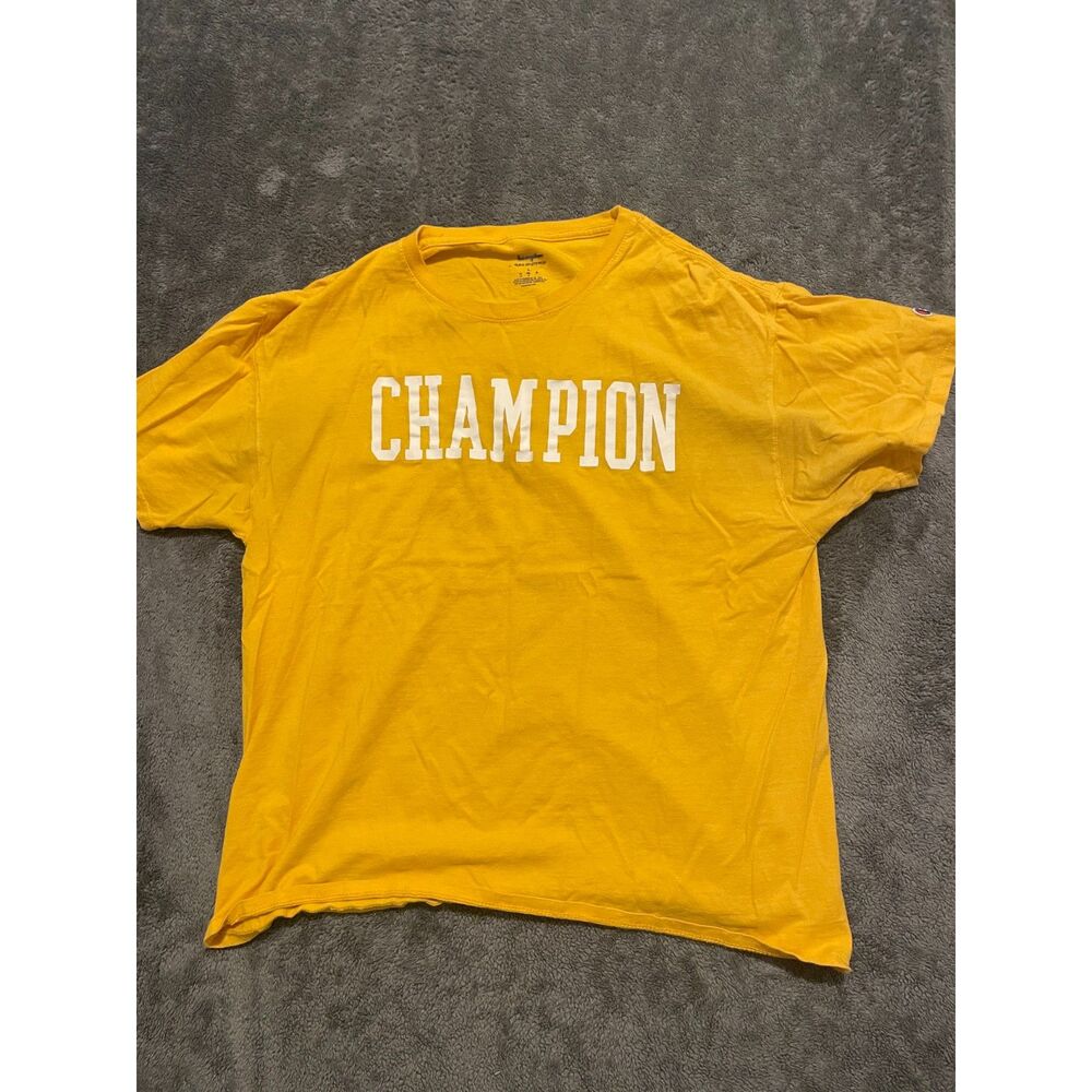 💛 Vintage Champion Yellow Graphic Tee